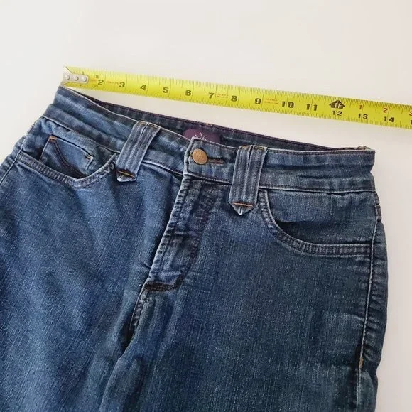 NYDJ Blue Classic Straight Leg Mid  Rise Jeans - Picture 10 of 12